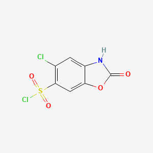 molecular formula C7H3Cl2NO4S B3054052 5-氯-2-氧代苯并噁唑啉-6-磺酰氯 CAS No. 5791-05-9