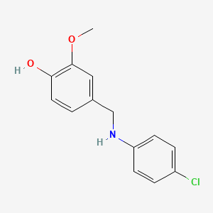 molecular formula C14H14ClNO2 B3054111 4-{[(4-Chlorophenyl)amino]methyl}-2-methoxyphenol CAS No. 58285-81-7