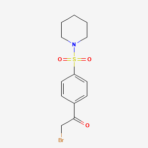 molecular formula C13H16BrNO3S B3054179 2-溴-1-[4-(哌啶-1-磺酰基)苯基]乙酮 CAS No. 58722-39-7