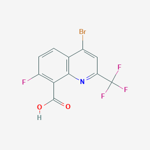molecular formula C11H4BrF4NO2 B3054194 4-bromo-7-fluoro-2-(trifluoromethyl)quinoline-8-carboxylic Acid CAS No. 587886-25-7
