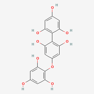molecular formula C18H14O9 B3054201 Fucophlorethol A CAS No. 58878-18-5