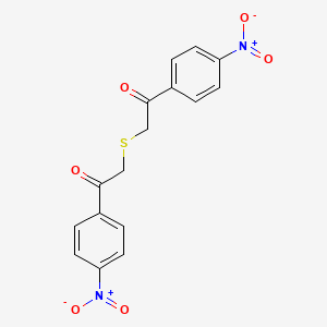 molecular formula C16H12N2O6S B3054204 1-(4-Nitrophenyl)-2-[2-(4-nitrophenyl)-2-oxoethyl]sulfanylethanone CAS No. 58881-57-5