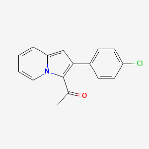 molecular formula C16H12ClNO B3054215 1-[2-(4-Chloro-phenyl)-indolizin-3-YL]-ethanone CAS No. 58963-35-2