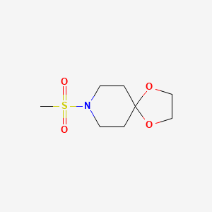 molecular formula C8H15NO4S B3054232 8-(Methylsulfonyl)-1,4-dioxa-8-azaspiro[4.5]decane CAS No. 59039-18-8