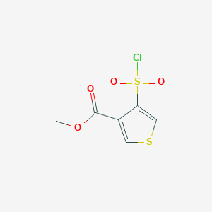 molecular formula C6H5ClO4S2 B3054284 Methyl 4-(chlorosulfonyl)thiophene-3-carboxylate CAS No. 59337-85-8