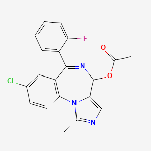 molecular formula C20H15ClFN3O2 B3054301 4-Acetoxy-8-chloro-6-(2-fluorophenyl)-1-methyl-4H-imidazo[1,5-a][1,4]benzodiazepine CAS No. 59468-84-7