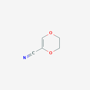molecular formula C5H5NO2 B3054320 5,6-Dihydro-1,4-dioxine-2-carbonitrile CAS No. 59602-13-0
