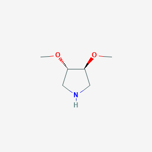 molecular formula C6H13NO2 B3054330 trans-3,4-Dimethoxypyrrolidine CAS No. 596793-29-2