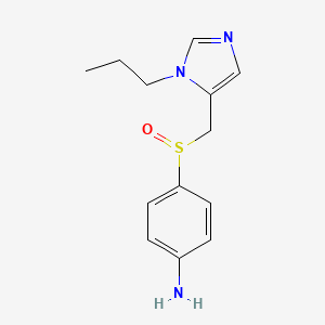 molecular formula C13H17N3OS B3054348 4-[[(1-Propyl-1H-imidazol-5-yl)methyl]sulfinyl]benzenamine CAS No. 597583-07-8