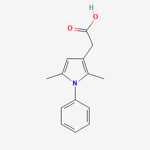 molecular formula C14H15NO2 B3054433 1H-Pyrrole-3-acetic acid, 2,5-dimethyl-1-phenyl- CAS No. 60352-47-8