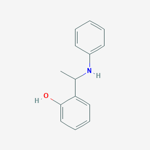 molecular formula C14H15NO B3054436 2-(1-Anilinoethyl)phenol CAS No. 60399-07-7