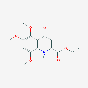 molecular formula C15H17NO6 B3054445 Ethyl 4-hydroxy-5,6,8-trimethoxyquinoline-2-carboxylate CAS No. 6046-71-5
