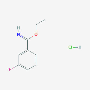 molecular formula C9H11ClFNO B3054478 Benzenecarboximidic acid, 3-fluoro-, ethyl ester, hydrochloride CAS No. 60612-89-7