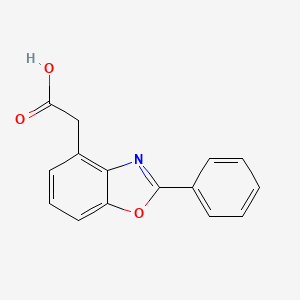 molecular formula C15H11NO3 B3054491 4-苯并恶唑乙酸，2-苯基- CAS No. 60723-67-3