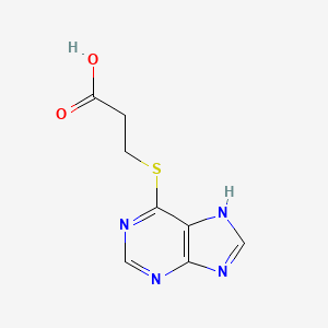molecular formula C8H8N4O2S B3054505 Propionic acid, 3-(purin-6-ylthio)- CAS No. 608-10-6