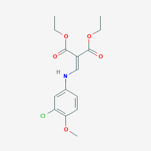 molecular formula C15H18ClNO5 B3054532 Diethyl 2-[[(3-chloro-4-methoxy-phenyl)amino]methylidene]propanedioate CAS No. 6094-33-3