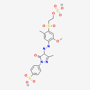 p-(4,5-Dihydro-4-((2-methoxy-5-methyl-4-((2-(sulphooxy)ethyl)sulphonyl)phenyl)azo)-3-methyl-5-oxo-1H-pyrazol-1-yl)benzenesulphonic acid