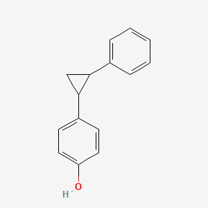 molecular formula C15H14O B3054548 4-(2-Phenylcyclopropyl)phenol CAS No. 61078-40-8