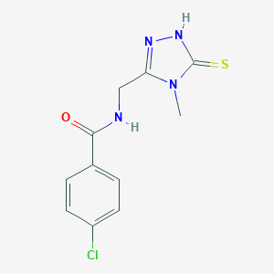 molecular formula C11H11ClN4OS B305456 4-chloro-N-[(4-methyl-5-sulfanyl-4H-1,2,4-triazol-3-yl)methyl]benzamide 