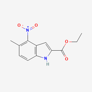 molecular formula C12H12N2O4 B3054564 1H-吲哚-2-羧酸，5-甲基-4-硝基-，乙酯 CAS No. 61149-51-7