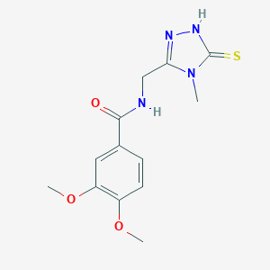 molecular formula C13H16N4O3S B305458 3,4-dimethoxy-N-[(4-methyl-5-sulfanyl-4H-1,2,4-triazol-3-yl)methyl]benzamide 