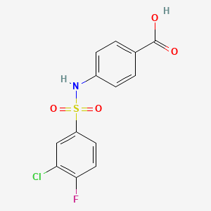 molecular formula C13H9ClFNO4S B3054583 4-{[(3-Chloro-4-fluorophenyl)sulfonyl]amino}benzoic acid CAS No. 612043-04-6