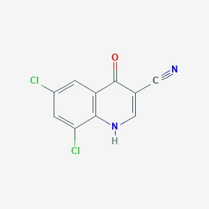 molecular formula C10H4Cl2N2O B3054610 3-Quinolinecarbonitrile, 6,8-dichloro-4-hydroxy- CAS No. 61338-34-9