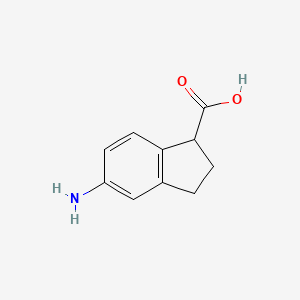 molecular formula C10H11NO2 B3054616 5-Amino-2,3-dihydro-1H-indene-1-carboxylic acid CAS No. 61346-48-3