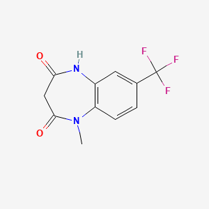 molecular formula C11H9F3N2O2 B3054622 1-甲基-7-(三氟甲基)-1H-1,5-苯二氮杂卓-2,4(3H,5H)-二酮 CAS No. 61352-54-3