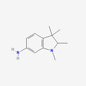 molecular formula C12H18N2 B3054623 1H-Indol-6-amine, 2,3-dihydro-1,2,3,3-tetramethyl- CAS No. 61360-90-5