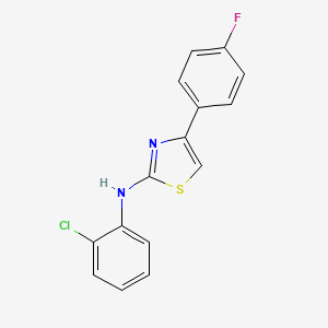 molecular formula C15H10ClFN2S B3054633 N-(2-Chlorophenyl)-4-(4-fluorophenyl)-1,3-thiazol-2-amine CAS No. 61383-54-8
