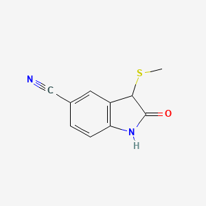 molecular formula C10H8N2OS B3054635 3-(甲硫基)-2-氧代-2,3-二氢-1H-吲哚-5-腈 CAS No. 61394-58-9