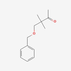 molecular formula C13H18O2 B3054709 2-Butanone, 3,3-dimethyl-4-(phenylmethoxy)- CAS No. 61674-96-2