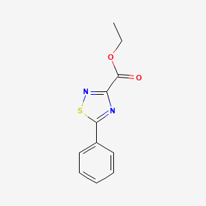 molecular formula C11H10N2O2S B3054713 Ethyl 5-phenyl-1,2,4-thiadiazole-3-carboxylate CAS No. 61689-35-8
