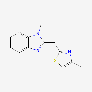molecular formula C13H13N3S B3054716 1-methyl-2-[(4-methyl-1,3-thiazol-2-yl)methyl]-1H-benzimidazole CAS No. 61690-08-2