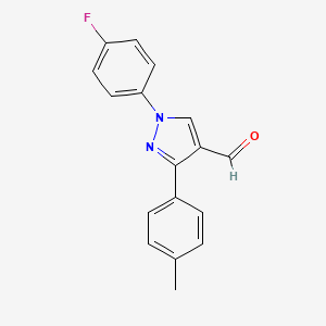 molecular formula C17H13FN2O B3054757 1-(4-fluorophenyl)-3-(4-methylphenyl)-1H-pyrazole-4-carbaldehyde CAS No. 618098-56-9
