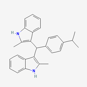 molecular formula C28H28N2 B3054766 2-methyl-3-[(2-methyl-1H-indol-3-yl)-(4-propan-2-ylphenyl)methyl]-1H-indole CAS No. 618406-23-8
