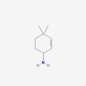 molecular formula C8H15N B3054773 4,4-二甲基环己-2-烯-1-胺 CAS No. 61888-92-4