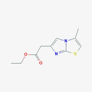 molecular formula C10H12N2O2S B3054800 Imidazo[2,1-b]thiazole-6-acetic acid, 3-methyl-, ethyl ester CAS No. 61984-74-5