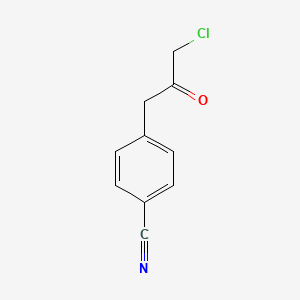 molecular formula C10H8ClNO B3054819 4-(3-Chloro-2-oxopropyl)benzonitrile CAS No. 62043-70-3