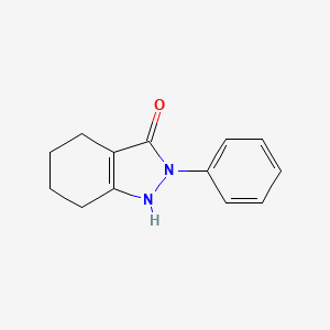 molecular formula C13H14N2O B3054867 2-Phenyl-1,2,4,5,6,7-hexahydro-indazol-3-one CAS No. 62221-94-7