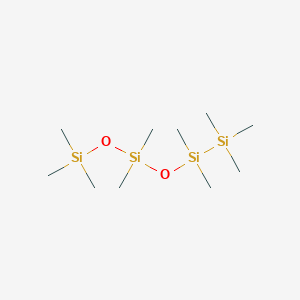 molecular formula C10H30O2Si4 B3054893 1,1,1,3,3-Pentamethyl-3-[(pentamethyldisilanyl)oxy]disiloxane CAS No. 6231-65-8