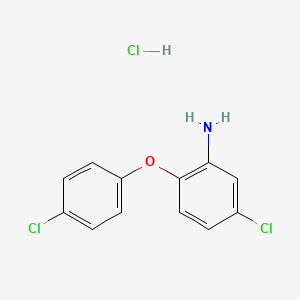 molecular formula C12H10Cl3NO B3054957 5-Chloro-2-(4-chlorophenoxy)anilinium chloride CAS No. 6259-39-8