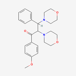 molecular formula C24H30N2O4 B3054976 1-(4-Methoxyphenyl)-2,3-dimorpholin-4-yl-3-phenylpropan-1-one CAS No. 6265-47-0