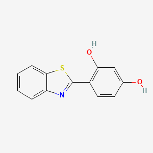 molecular formula C13H9NO2S B3054977 1,3-Benzenediol, 4-(2-benzothiazolyl)- CAS No. 6265-56-1