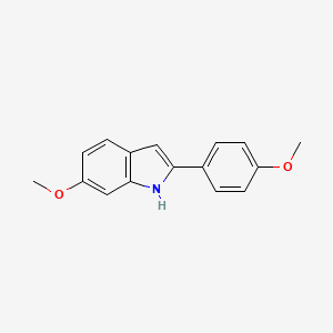 molecular formula C16H15NO2 B3054984 6-Methoxy-2-(4-methoxyphenyl)-1H-indole CAS No. 62655-56-5