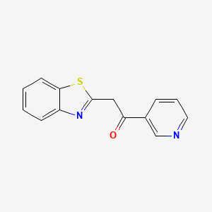 molecular formula C14H10N2OS B3054994 2-(1,3-Benzothiazol-2-yl)-1-(pyridin-3-yl)ethan-1-one CAS No. 62693-23-6