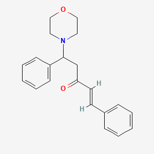 molecular formula C21H23NO2 B3055012 5-Morpholino-1,5-diphenyl-pent-1-en-3-one CAS No. 6275-21-4