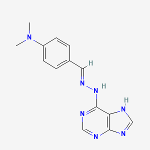 Benzaldehyde, p-(dimethylamino)-, 9H-purin-6-yl hydrazone