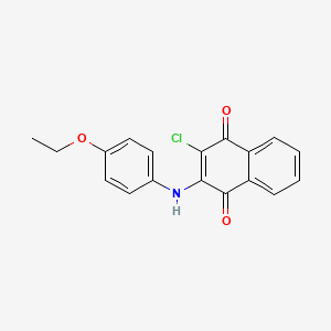 molecular formula C18H14ClNO3 B3055105 2-Chloro-3-(4-ethoxyanilino)-1,4-dihydronaphthalene-1,4-dione CAS No. 6305-25-5